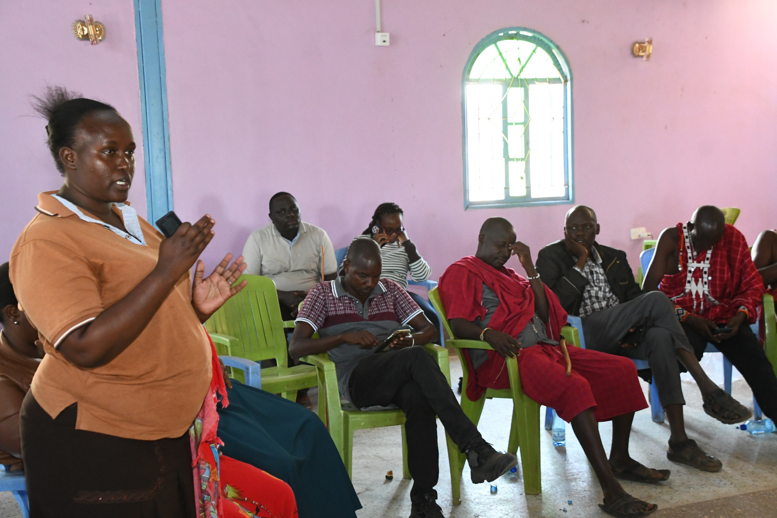 Silvia Rimanto, a group member of Noonkiyia conservancy Isinet, Loitoktok sub county, Kajiado county giving her views at Kimana on 24th September, 2026